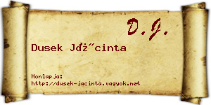 Dusek Jácinta névjegykártya